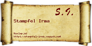 Stampfel Irma névjegykártya